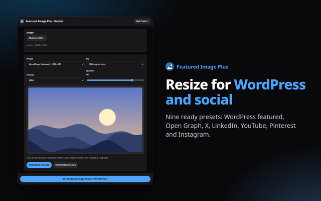 Featured Image Plus extension screenshot