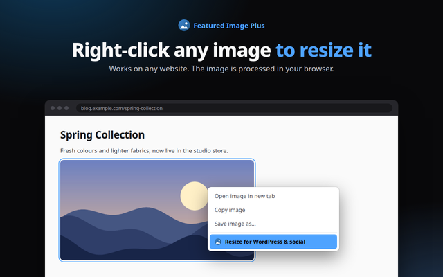 Featured Image Plus extension screenshot